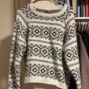 Cozy Black and White Patterned Sweater